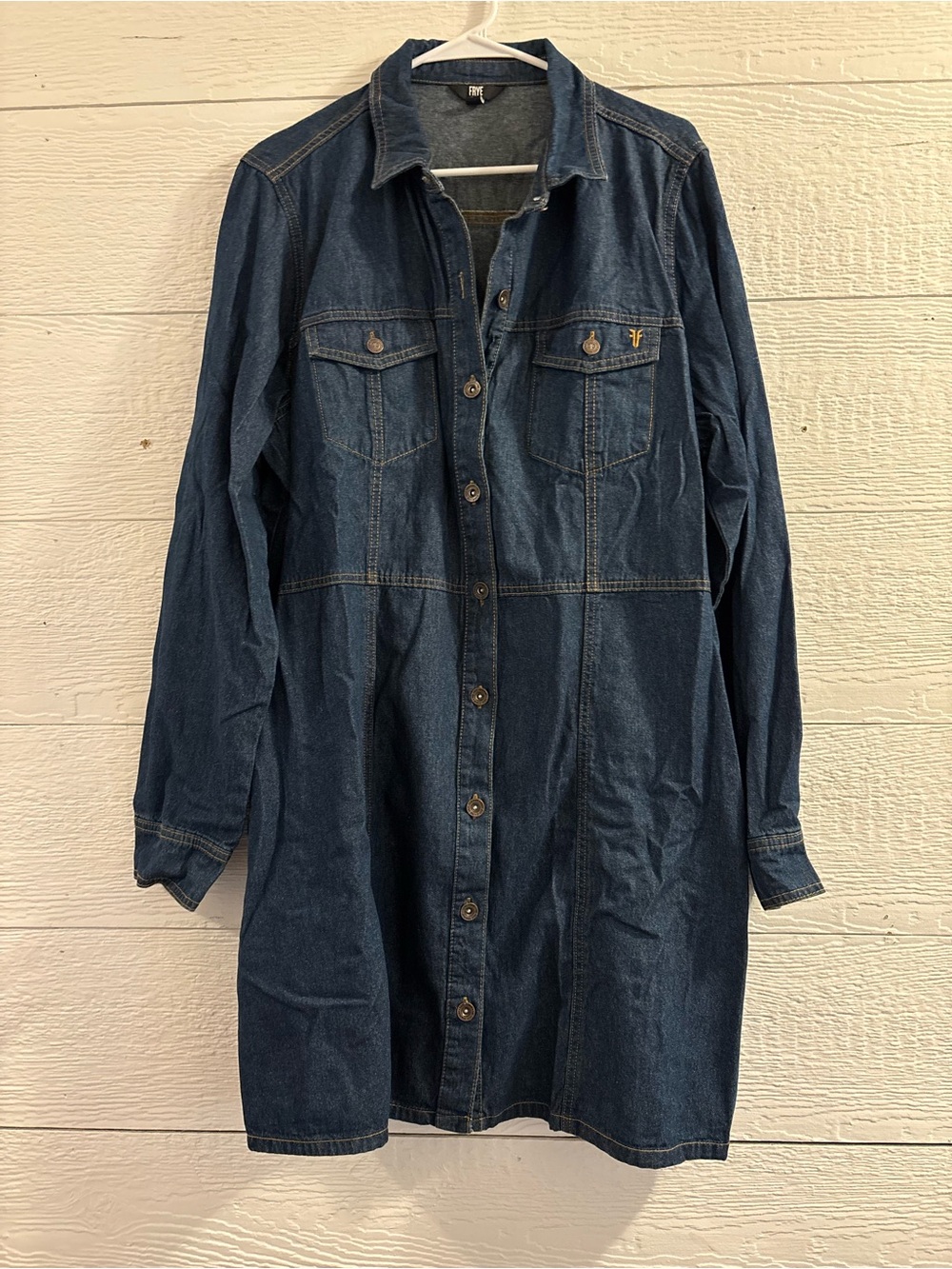 Frye Dark Blue Denim Button-Up Dress